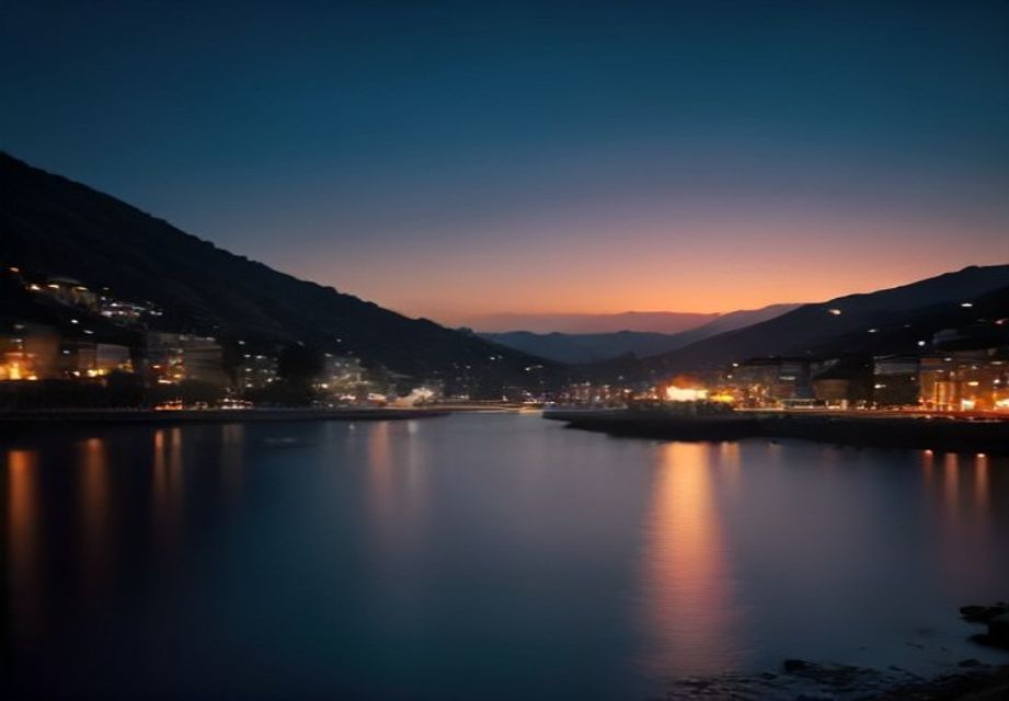 長崎の入り江の夕景